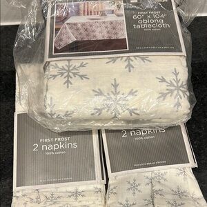 Snowflake cottonTablecloth and Napkins Set
